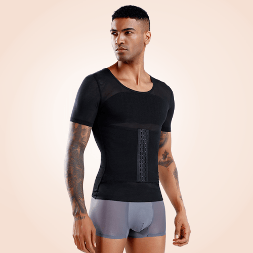Men Waist and Back Vest Compression Shirt Slimming Body Shaper– Curvypower