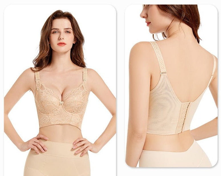 Women's Anti Sagging Adjustable Push Up Lace Longline Bra– CurvyPower | UK