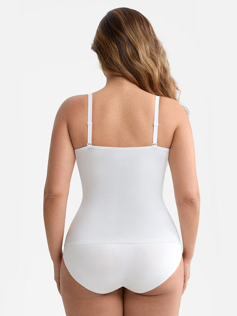 Curvypower Apparel & Accessories > Clothing > Tops > Tank Tops Scoop Neck Tank Top with Light Shaping and Anti-Sheer Bust Lining
