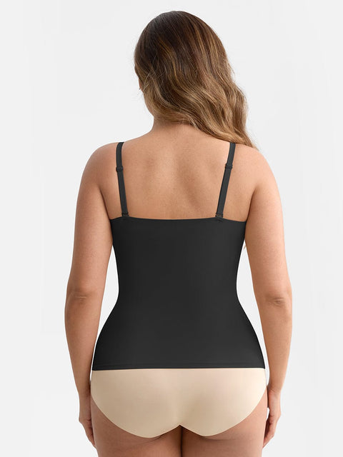 Curvypower Apparel & Accessories > Clothing > Tops > Tank Tops Scoop Neck Tank Top with Light Shaping and Anti-Sheer Bust Lining