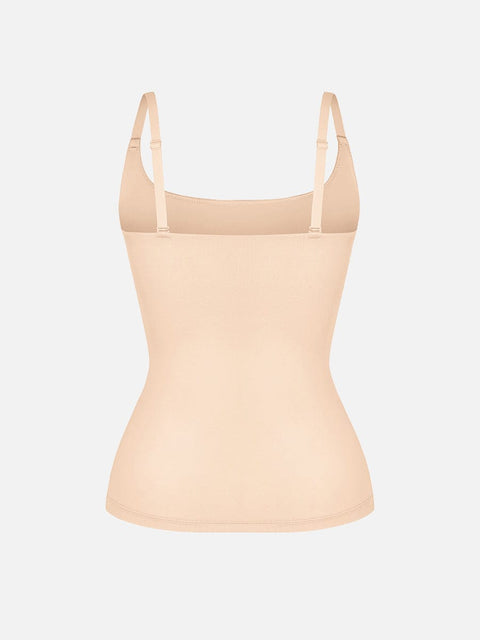 Curvypower Apparel & Accessories > Clothing > Tops > Tank Tops Scoop Neck Tank Top with Light Shaping and Anti-Sheer Bust Lining
