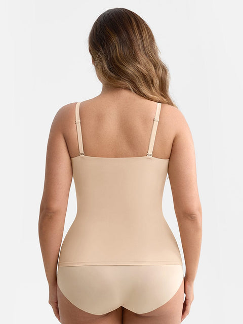 Curvypower Apparel & Accessories > Clothing > Tops > Tank Tops Scoop Neck Tank Top with Light Shaping and Anti-Sheer Bust Lining