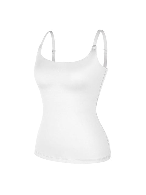 Curvypower Apparel & Accessories > Clothing > Tops > Tank Tops Scoop Neck Tank Top with Light Shaping and Anti-Sheer Bust Lining