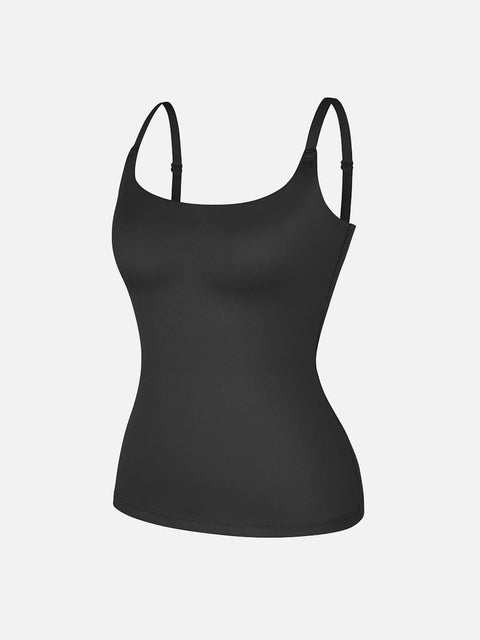 Curvypower Apparel & Accessories > Clothing > Tops > Tank Tops Scoop Neck Tank Top with Light Shaping and Anti-Sheer Bust Lining