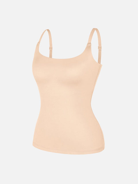 Curvypower Apparel & Accessories > Clothing > Tops > Tank Tops Scoop Neck Tank Top with Light Shaping and Anti-Sheer Bust Lining