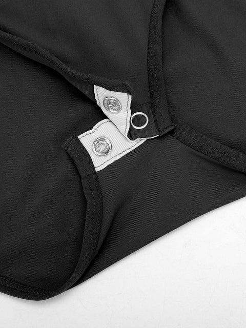 Curvypower Apparel & Accessories > Clothing > Underwear & Socks > Bodysuits Seamless Crew Neck Long Sleeve Tummy Control Snap Crotch Briefs Bodysuit