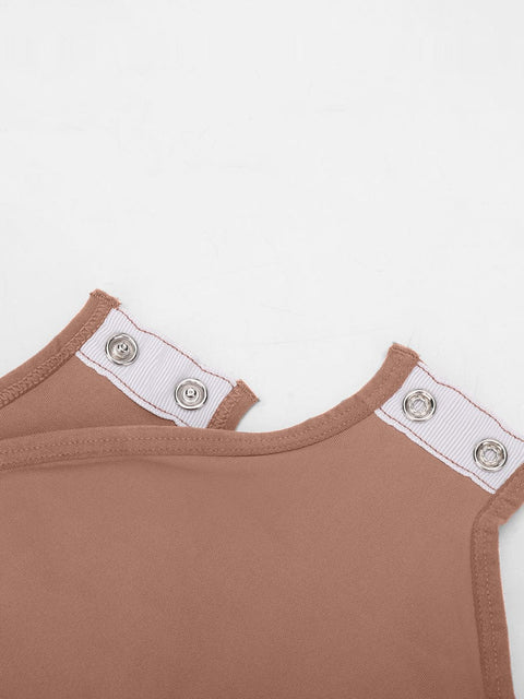 Curvypower Apparel & Accessories > Clothing > Underwear & Socks > Bodysuits Seamless Crew Neck Long Sleeve Tummy Control Snap Crotch Briefs Bodysuit