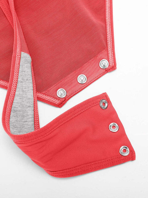 Curvypower Apparel & Accessories > Clothing > Underwear & Socks > Bodysuits V-neck Overlapping Pleated Bodysuit with Tummy Control