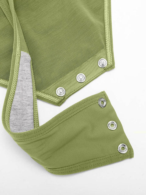 Curvypower Apparel & Accessories > Clothing > Underwear & Socks > Bodysuits V-neck Overlapping Pleated Bodysuit with Tummy Control