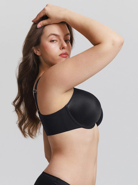 Curvypower Apparel & Accessories > Clothing > Underwear & Socks > Bras Full Coverage Underwire Bra with Memory Foam Cups and Side Support