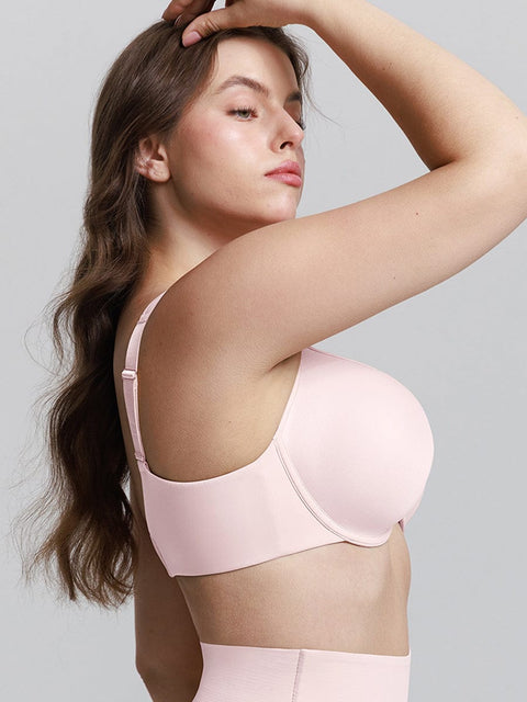 Curvypower Apparel & Accessories > Clothing > Underwear & Socks > Bras Full Coverage Underwire Bra with Memory Foam Cups and Side Support