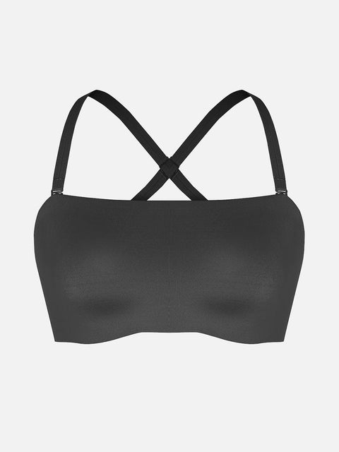 Curvypower Apparel & Accessories > Clothing > Underwear & Socks > Bras Strapless Anti-Slip Bandeau Bra with Fixed Molded Cups and FeelSoft Fabric