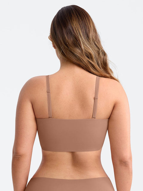 Curvypower Apparel & Accessories > Clothing > Underwear & Socks > Bras Strapless Anti-Slip Bandeau Bra with Fixed Molded Cups and FeelSoft Fabric