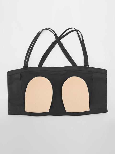 Curvypower Apparel & Accessories > Clothing > Underwear & Socks > Bras Strapless Anti-Slip Bandeau Bra with Fixed Molded Cups and FeelSoft Fabric