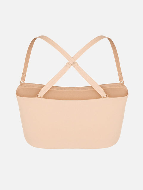 Curvypower Apparel & Accessories > Clothing > Underwear & Socks > Bras Strapless Anti-Slip Bandeau Bra with Fixed Molded Cups and FeelSoft Fabric