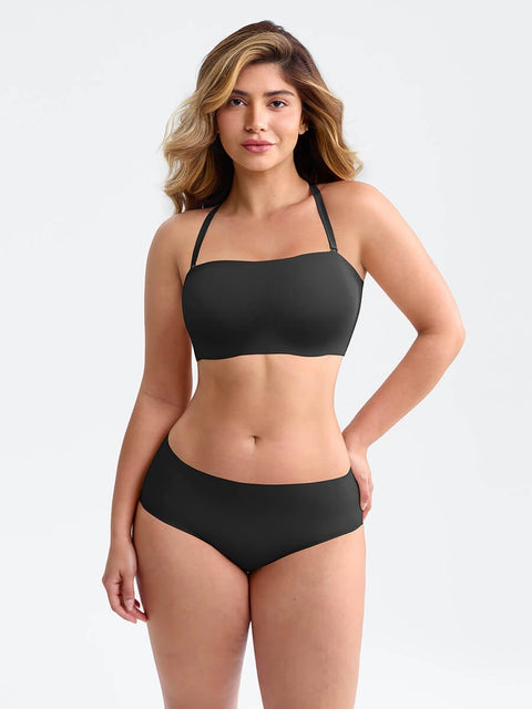 Curvypower Apparel & Accessories > Clothing > Underwear & Socks > Bras Strapless Anti-Slip Bandeau Bra with Fixed Molded Cups and FeelSoft Fabric