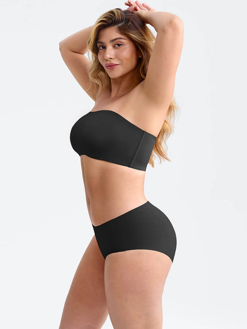 Curvypower Apparel & Accessories > Clothing > Underwear & Socks > Bras Strapless Anti-Slip Bandeau Bra with Fixed Molded Cups and FeelSoft Fabric