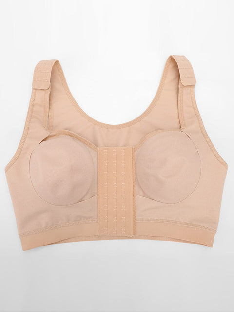 Curvypower Apparel & Accessories > Clothing > Underwear & Socks > Bras Women's Recovery Comfort Front Closure Wireless Gentle Compression Support Bra with 3D Molded Cups & Wide Adjustable Straps
