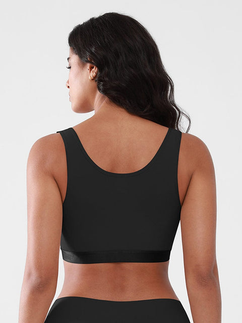 Curvypower Apparel & Accessories > Clothing > Underwear & Socks > Bras Women's Recovery Comfort Front Closure Wireless Gentle Compression Support Bra with 3D Molded Cups & Wide Adjustable Straps