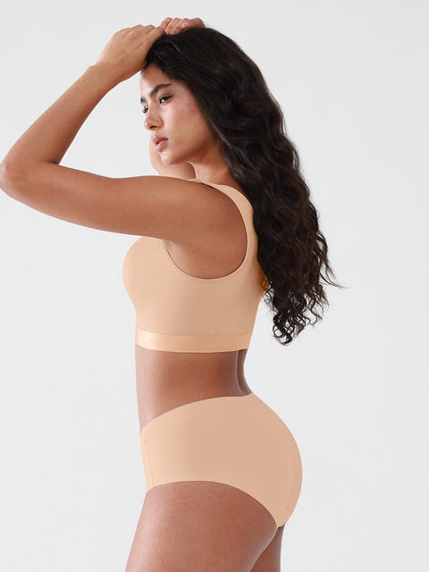 Curvypower Apparel & Accessories > Clothing > Underwear & Socks > Bras Women's Recovery Comfort Front Closure Wireless Gentle Compression Support Bra with 3D Molded Cups & Wide Adjustable Straps