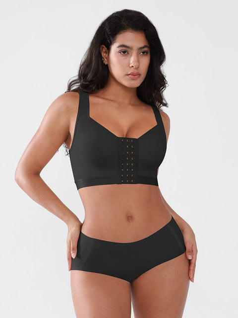 Curvypower Apparel & Accessories > Clothing > Underwear & Socks > Bras Women's Recovery Comfort Front Closure Wireless Gentle Compression Support Bra with 3D Molded Cups & Wide Adjustable Straps