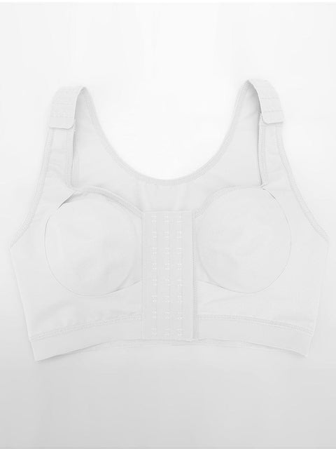 Curvypower Apparel & Accessories > Clothing > Underwear & Socks > Bras Women's Recovery Comfort Front Closure Wireless Gentle Compression Support Bra with 3D Molded Cups & Wide Adjustable Straps