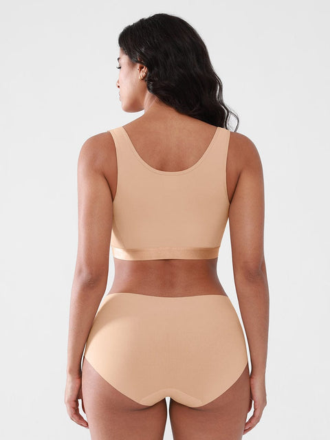 Curvypower Apparel & Accessories > Clothing > Underwear & Socks > Bras Women's Recovery Comfort Front Closure Wireless Gentle Compression Support Bra with 3D Molded Cups & Wide Adjustable Straps