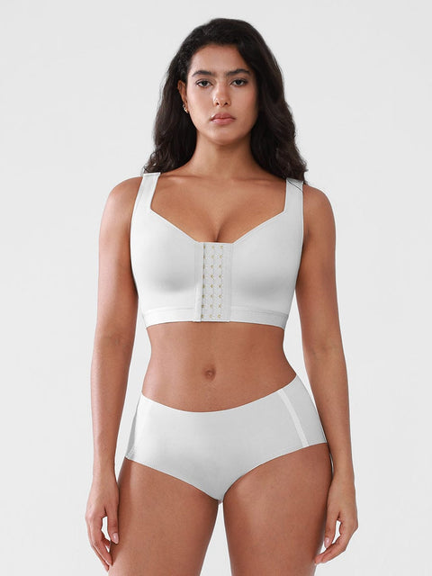 Curvypower Apparel & Accessories > Clothing > Underwear & Socks > Bras Women's Recovery Comfort Front Closure Wireless Gentle Compression Support Bra with 3D Molded Cups & Wide Adjustable Straps