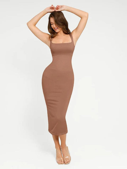 CurvyPower | UK Bodycon Dark Brown / XXS Seamless 360° Waist Control Long Shaping Bodycon
