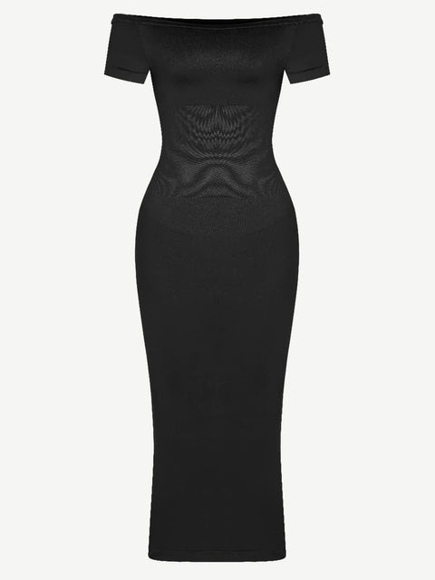 CurvyPower | UK Bodycon Short Sleeve Bodycon Shapewear Midi Dress