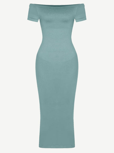 CurvyPower | UK Bodycon Short Sleeve Bodycon Shapewear Midi Dress