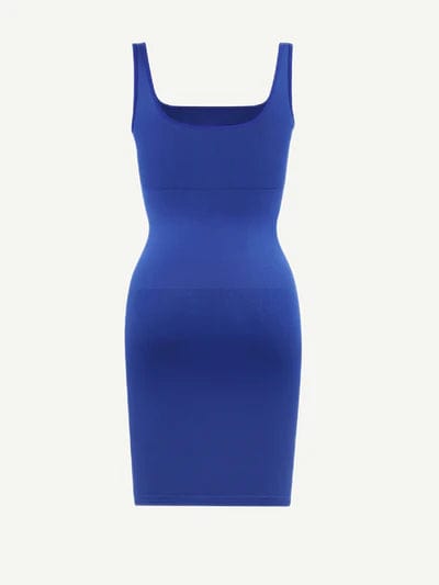 CurvyPower | UK Bodycon Square Neck Midi Dress Shapewear Bodycon With Removable Pads