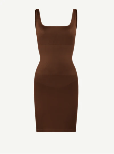 CurvyPower | UK Bodycon Square Neck Midi Dress Shapewear Bodycon With Removable Pads