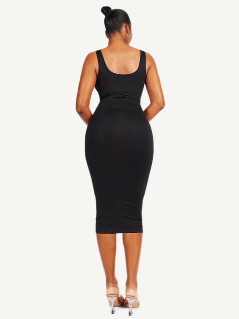 CurvyPower | UK Bodycon Tummy Control Bodycon Shapewear Midi Dress