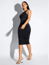 CurvyPower | UK Bodycon Tummy Control Bodycon Shapewear Midi Dress