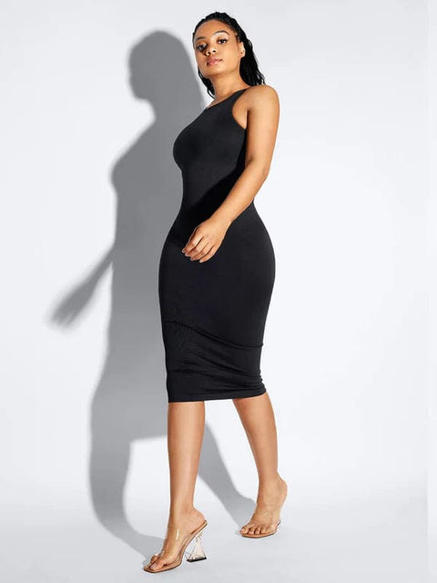 CurvyPower | UK Bodycon Tummy Control Bodycon Shapewear Midi Dress