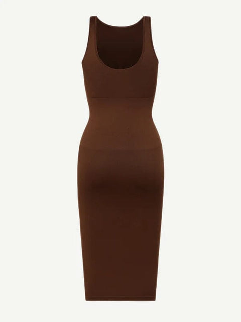 CurvyPower | UK Bodycon Tummy Control Bodycon Shapewear Midi Dress