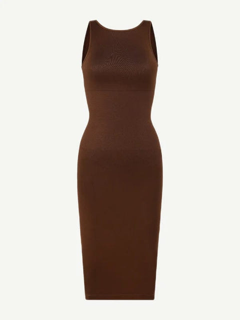 CurvyPower | UK Bodycon Tummy Control Bodycon Shapewear Midi Dress