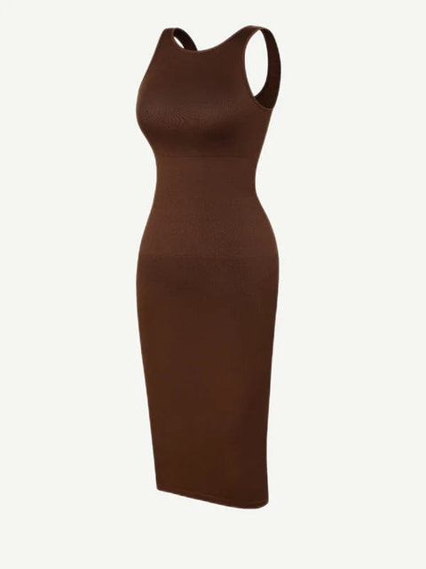 CurvyPower | UK Bodycon Tummy Control Bodycon Shapewear Midi Dress