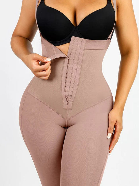 CurvyPower | UK bodysuit Adjustable Straps Open-Bust Tummy Control Shapewear Bodysuit