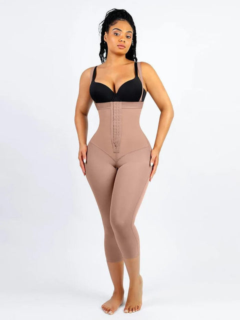 CurvyPower | UK bodysuit Beige / S Adjustable Straps Open-Bust Tummy Control Shapewear Bodysuit