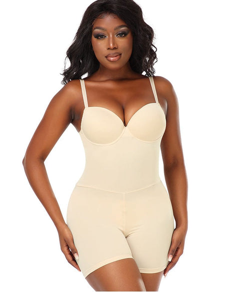 CurvyPower | UK bodysuit Beige / S Backless Tummy Control Hip Lifting Shapewear Bodysuit with Bust Support