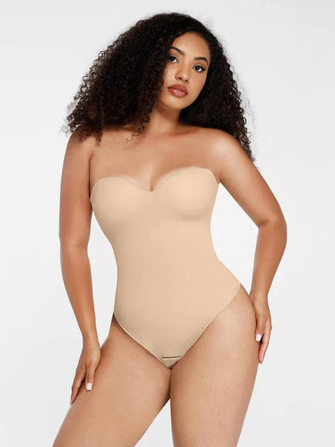 CurvyPower | UK bodysuit Beige / S Strapless Underwire One-Piece Tummy Control Bodysuit Shapewear