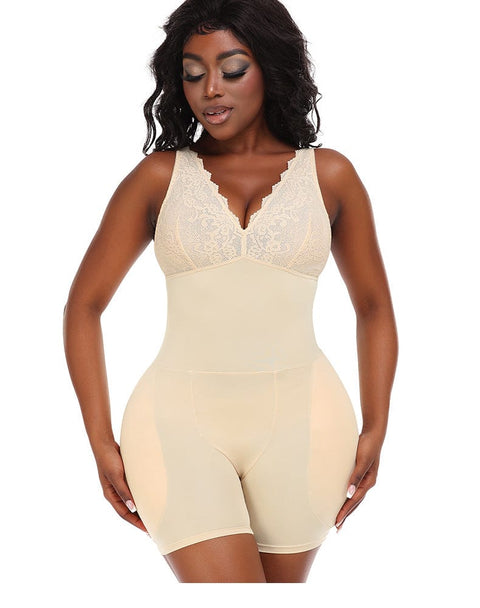 CurvyPower | UK bodysuit Beige / S Tummy Control Low Back Shapewear Bodysuit for Hip and Bust Lift