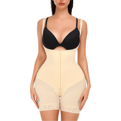 CurvyPower | UK bodysuit Beige / S Tummy Control Shapewear Bodysuit with Hook and Eye Closure