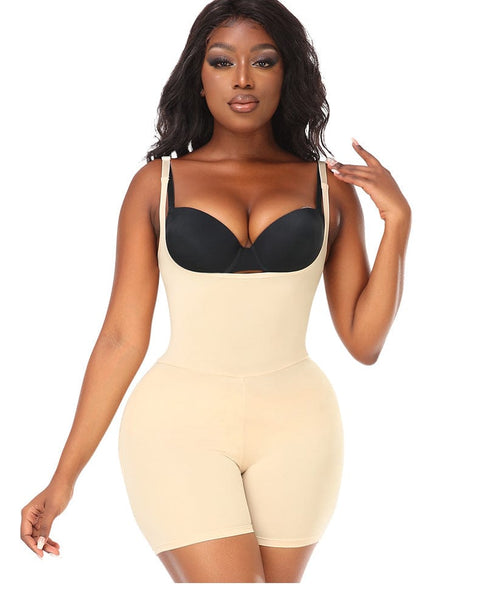 CurvyPower | UK bodysuit Beige / S Women Bum Lifting Tummy Control Shaping Bodysuit with Hip Pads