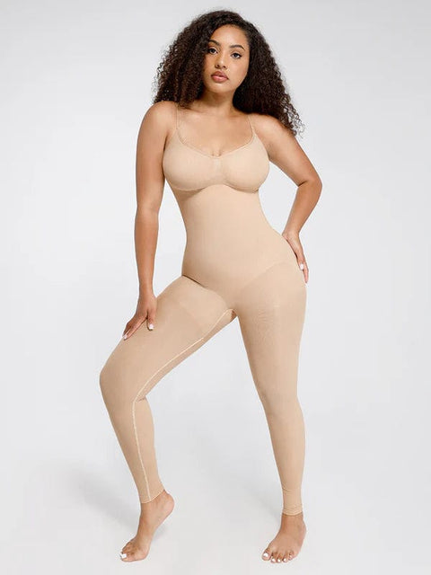 CurvyPower | UK bodysuit Beige / XS/S Seamless Bodysuit with Breast Support and Waist-to-Abdomen Shaping