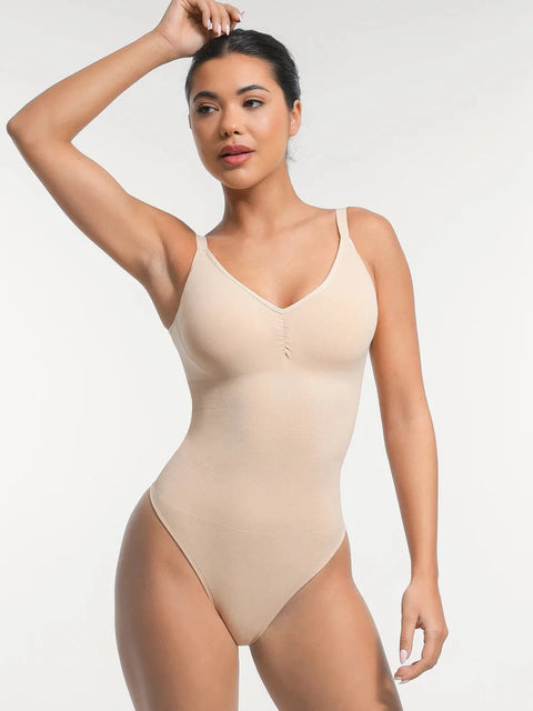 CurvyPower | UK bodysuit Beige / XS/S Seamless Waist & Tummy Control Shapewear Bodysuit With Built-In Bra