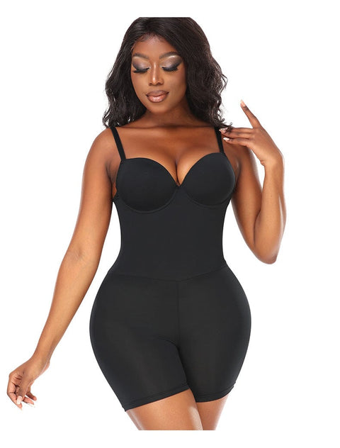 CurvyPower | UK bodysuit Black / S Backless Tummy Control Hip Lifting Shapewear Bodysuit with Bust Support