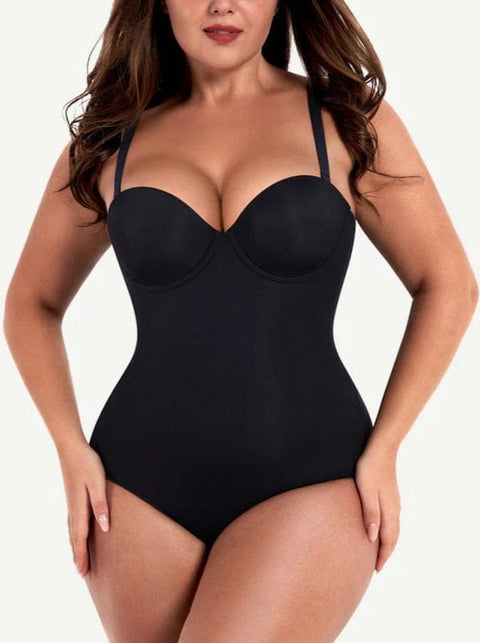 CurvyPower | UK bodysuit Black / S Bust Capped Shapewear Tummy Control Bodysuit